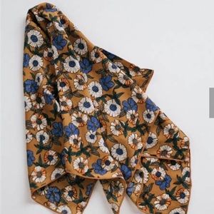 Gigi Pip Mustard Floral Silk Scarf